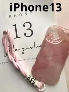 iPhone13ウェーブタイダイピンクスマホケース新品送料込み
