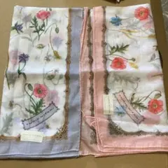 新品未使用　YURIE NITANI ハンカチ 2枚セット 花柄