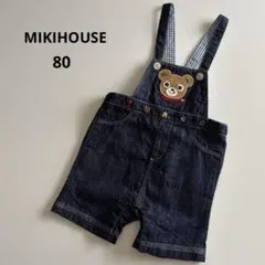 ミキハウス　デニム　ハーフ　サロペット　パンツ　プッチー君　男の子　春　夏