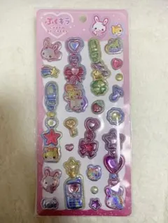 ぷくキラチャームステッカー シール フワフワらびちゃん