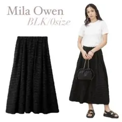 フレア ロング スカート かわいい デート ブラック MilaOwen