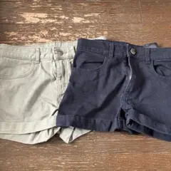 H&M ショートパンツ　 カーキ、ブラック2枚セット　140cm