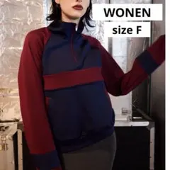 WONEM ウォンエム　フロントライントラックトップス　長袖　ジャージ　ネイビー