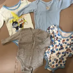 80長袖ロンパース肌着4着セット