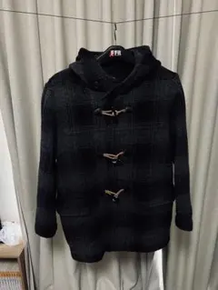 最終価格‼️オールドGAPダークグレーチェックダッフルコートXL