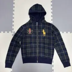 レア ポロバイラルフローレン チェック柄 ジップアップパーカー S〜M