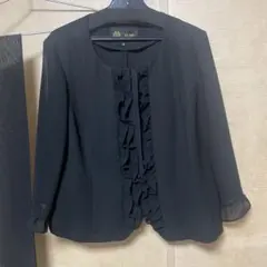 ブラック　春夏　ブラウス　15号　卒業式　入学式　冠婚葬祭　フォーマル　リボン