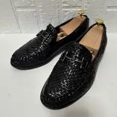 【COMO ROYAL COLLECTION】編み込みレザー 黒 25.5のサムネイル