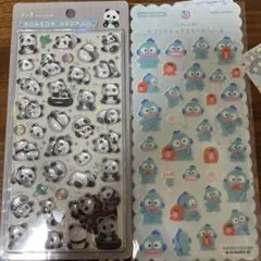 I*i様 ボンボンドロップシールパンダ、ふわふわサンリオキャラクターズし〜るハン