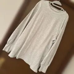 ジーユー　GU ライトスウェットオーバーサイズT カットソー グレー　L