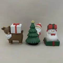 ナチュラルキッチン クリスマスオブジェ サンタ トナカイ スノーマン 3点セット