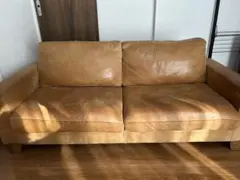 クラッシュゲートブラウンレザー 2.5人掛けソファ