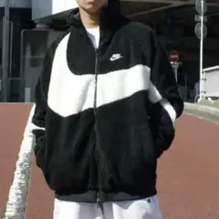 2XL 新品 ナイキ ボア リバーシブル ビッグスウッシュ ジャケット 黒