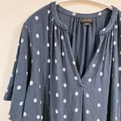 WEAVER COLLECTION 【XL】半袖花柄シャツワンピース 大きめ