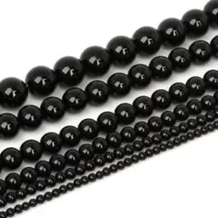 1連売り☆天然石 オニキス2mm～20mm パワーストーン 黒瑪瑙 連材