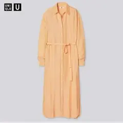 ユニクロU　UNIQLO シャイニーレーヨンロングシャツ　ワンピース