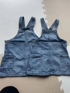 双子H&M オーバーオール　ジャンパースカート　86&92 2枚セット