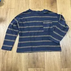 ZARAポケット付きボーダー長袖カットソー