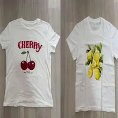 【超大幅最終値下げ】チェリー,レモングラフィックプリントTシャツ2枚