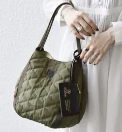 【美品】Folna SHIPS any別注　キルティング　トートバッグ　オリーブ