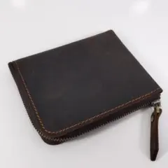 財布　本革　Ｌ字 黒茶