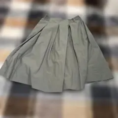 グレー フレアスカート ひざ丈プリーツ