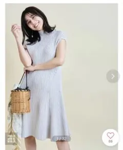 マイストラーダ　グレー ノースリーブ ニットワンピース