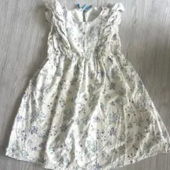 プティマイン 花柄刺繍 ワンピース