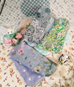 パイルガーゼおえらびハンカチ３ケ20/20「リバティプリント」ハンドメイド