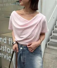 美品/mystic/ミスティック/オフショルTシャツ/半袖/ピンク/サイズ2のサムネイル