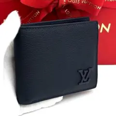 ★現行モデル☆極美品☆ルイヴィトン ポルトフォイユマルコNM ネイビー 折り財布