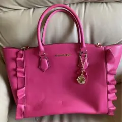 サマンサ・ベガ フリル・トートバック フラッター大 ショルダー付き ピンク