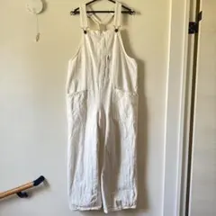 niko and... ホワイト オーバーオール 2ポケット サロペット