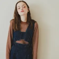 あ*こ様 【セット売り】PINUE デニムジャンパースカート　ニットトップスセッ