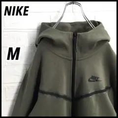 【超人気】NIKE ナイキ テックフリース ジップアップパーカー カーキ M