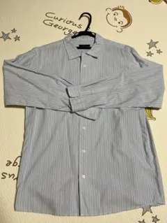 グローバルワーク　ボタンシャツ　ワイシャツ　ストライプ　メンズ　M