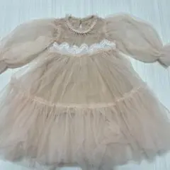 ベビードレス フリル付き ベージュ 90cm