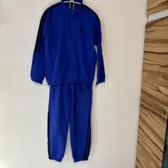 adidas ジャージ 青 セットアップ　薄手素材　ストレッチあり　140