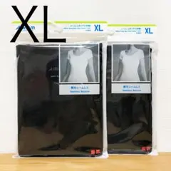２枚　エアリズム　UネックT シームレス 半袖　黒 ブラック　XL　ユニクロ