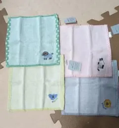 タオルハンカチ4枚セット新品タグつき