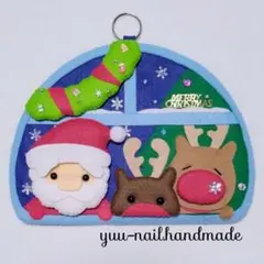 【フェルトリース♡24①】窓からサンタさん/クリスマス/トナカイ/施設:保育園のサムネイル