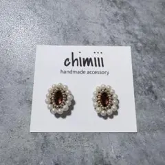 No.956 ハンドメイド　ビーズ刺繍　ピアス