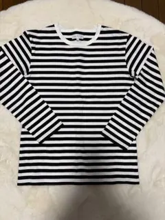 百貨店購入です！美品アニエス・ベー長袖Tシャツ 白黒ストライプ サイズ1