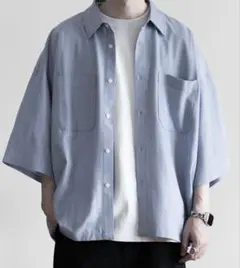 RUUBON オーバーサイズシャツ 青