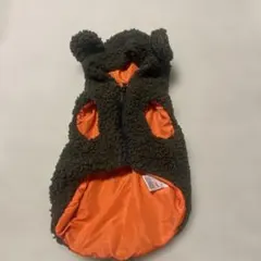 犬用ボアコート フード付き オリーブグリーン