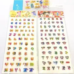 【おまけシール付き】ミッキー・ミニー アルファベットシール 2シートセット
