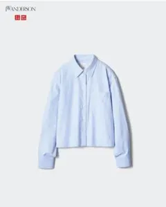 ユニクロ　JWA オックスフォードシャツ/ストライプ/ライトブルー　Mサイズ