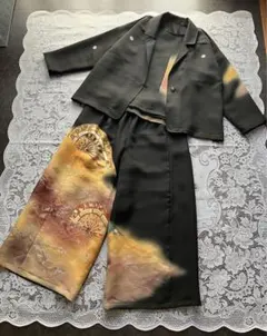 留袖リメイク ジャケット トップス パンツ セットアップ アンサンブル 