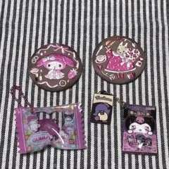 マイメロ 刺しゅう缶バッジ サンリオ キャラパキ ガチャ クロミ マロンクリーム