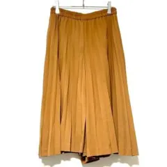 n0129【クリアインプレッション】ガウチョパンツ　プリーツ　ストレッチ　フレア